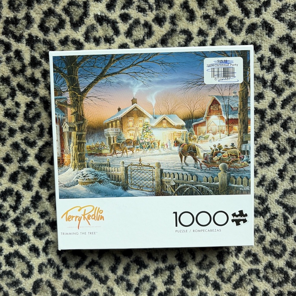 Terry Redlin Trimming‎ The Tree 1000 Piece Jigsaw Puzzle W/ Poster Christmas 🎄